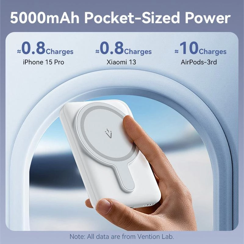 Power Bank Wrl 5000 mAh 20 W Magnetinis Juodas FHSB0 Vention