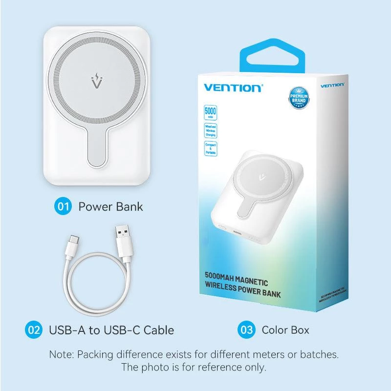 Power Bank Wrl 5000 mAh 20 W Magnetinis Juodas FHSB0 Vention