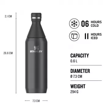 Stanley 1913 10-12069-024 gertuvė kasdieniam naudojimui 0,6 l nerūdijantis plienas Juoda