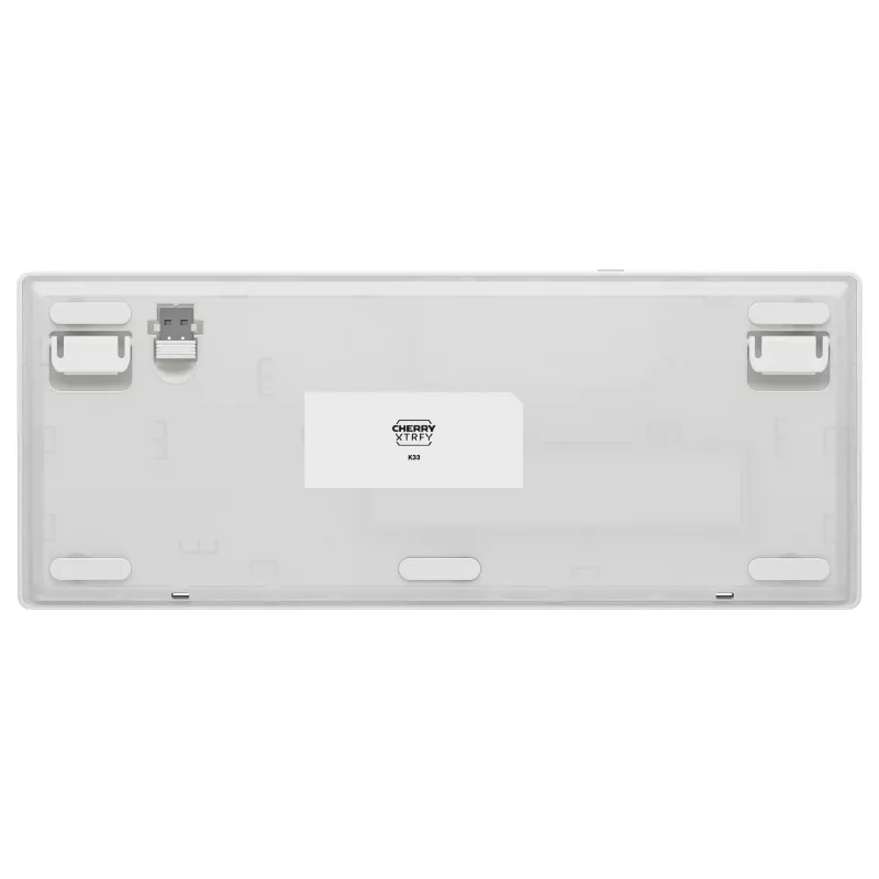 Mechaninio stiliaus kompaktiška belaidė klaviatūra Cherry XTRFY K33 75% QWERTZ vokiečių balta USB + RF + Bluetooth RGB