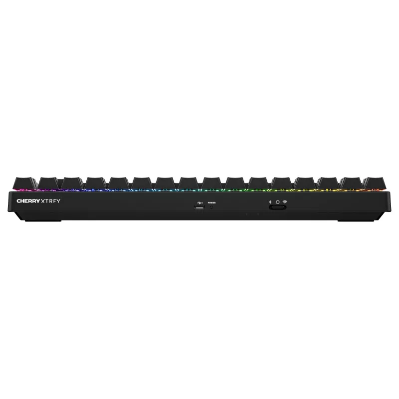 Belaidė žaidimų klaviatūra Cherry XTRFY K33 Compact 75% QWERTZ vokiška USB + RF + Bluetooth RGB juoda