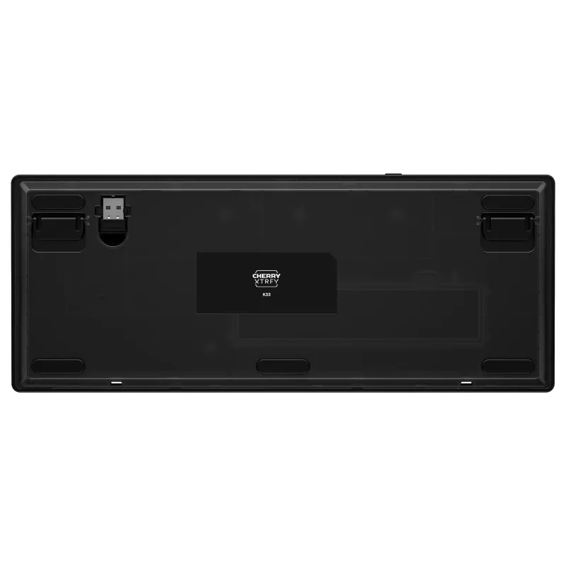 Belaidė žaidimų klaviatūra Cherry XTRFY K33 Compact 75% QWERTZ vokiška USB + RF + Bluetooth RGB juoda