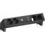 Maitinimo modulis Bachmann DESK2 su 2x CEE7/3 kištukiniais lizdais, 2x kompiuterių prievadais, 2x USB įkrovikliu 22W, juodas, 0,2m GST