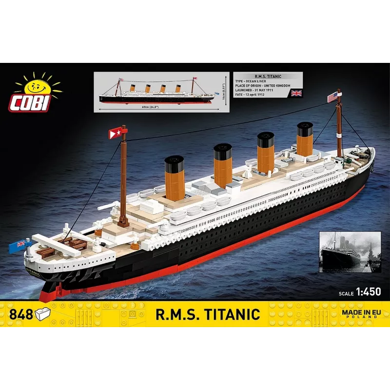 Konstruktorius Cobi R.M.S. Titanic modelio rinkinys, 848 detalės, kolekcinis laivo modelis