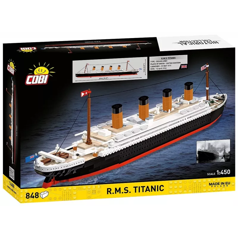 Konstruktorius Cobi R.M.S. Titanic modelio rinkinys, 848 detalės, kolekcinis laivo modelis
