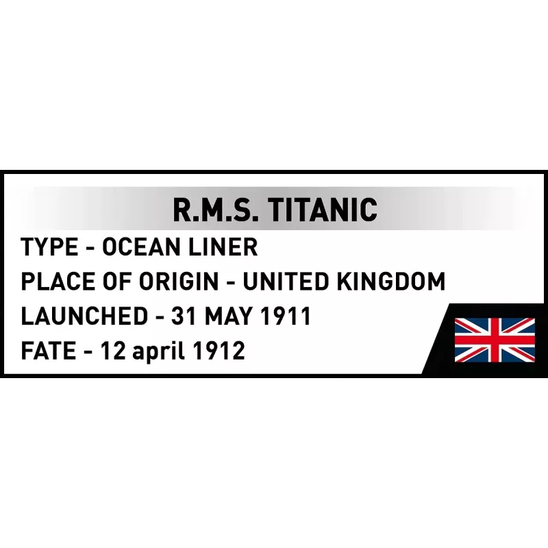 Konstruktorius Cobi R.M.S. Titanic modelio rinkinys, 848 detalės, kolekcinis laivo modelis