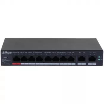 DAHUA CS4010-8GT-110 10 prievadų PoE tinklo jungiklis, 8 PoE prievadai