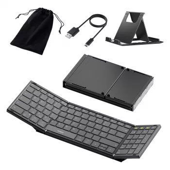 Belaidis Bluetooth klaviatūra Inateck N0135 juoda QWERTZ, žirkliniai mechanizmai