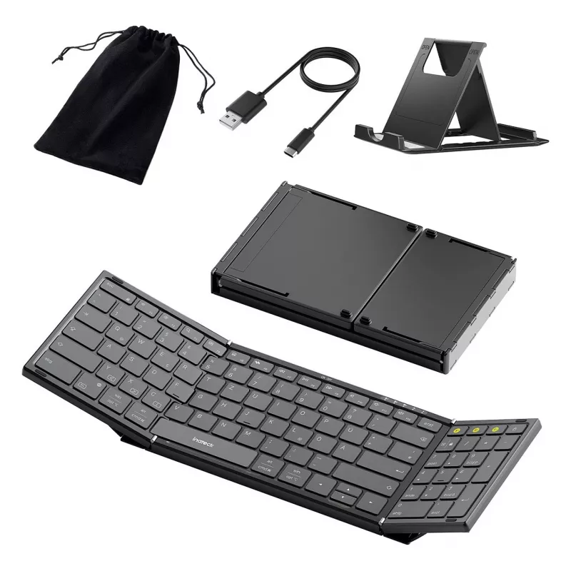 Belaidis Bluetooth klaviatūra Inateck N0135 juoda QWERTZ, žirkliniai mechanizmai