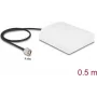 Antena DELOCK 90761 — 2,4 GHz kryptinė WiFi N antena 8 dBi su N vyrišku jungtimi ir 50 cm RG-58 kabeliu, balta, lauko