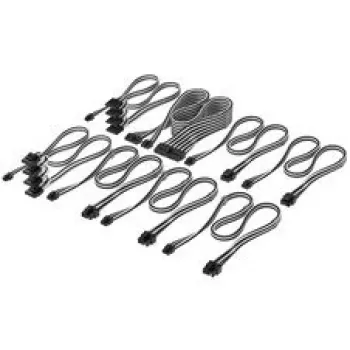 Corsair Premium Sleeved DC Cable Pro Kit, skirta Type-5 maitinimo šaltiniams – juoda/balta