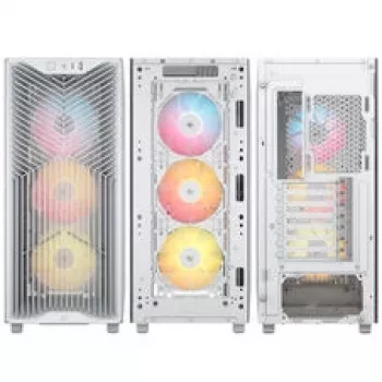 Corsair 3200D RS ARGB korpusas, Midi-Tower, ATX, grūdintas stiklas - Baltas