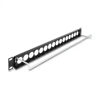 Patch Panel DeLOCK 19 colių D-Type 16 prievadų 1U juodas modelis 67058