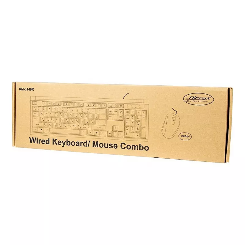 Klaviatūra Inter-Tech KM-3149R su pele, laidinė USB, QWERTY, namams