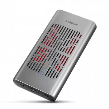 Išorinis korpusas AXAGON EEM2-20GD USB-C 20 Gbps dviems M.2 NVMe SSD su aparatiniu klonavimu