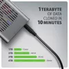 Išorinis korpusas AXAGON EEM2-20GD USB-C 20 Gbps dviems M.2 NVMe SSD su aparatiniu klonavimu
