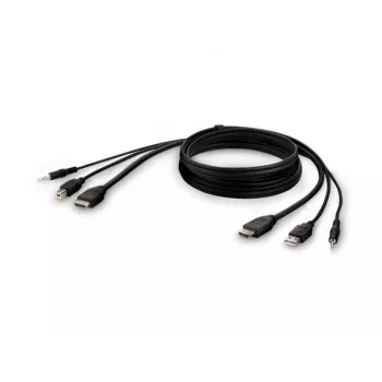 KVM kabelis Belkin F1DN1CCBL – HDMI į USB A/B su garsu, USB klaviatūros ir pelės prievadais, 3 m