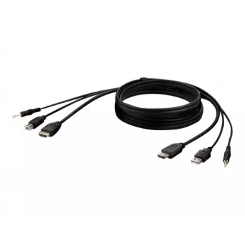 KVM kabelis Belkin F1DN1CCBL – HDMI į USB A/B su garsu, USB klaviatūros ir pelės prievadais, 3 m