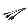 KVM kabelis Belkin F1DN1CCBL – HDMI į USB A/B su garsu, USB klaviatūros ir pelės prievadais, 3 m