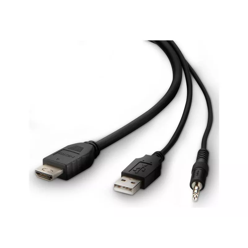 KVM kabelis Belkin F1DN1CCBL – HDMI į USB A/B su garsu, USB klaviatūros ir pelės prievadais, 3 m