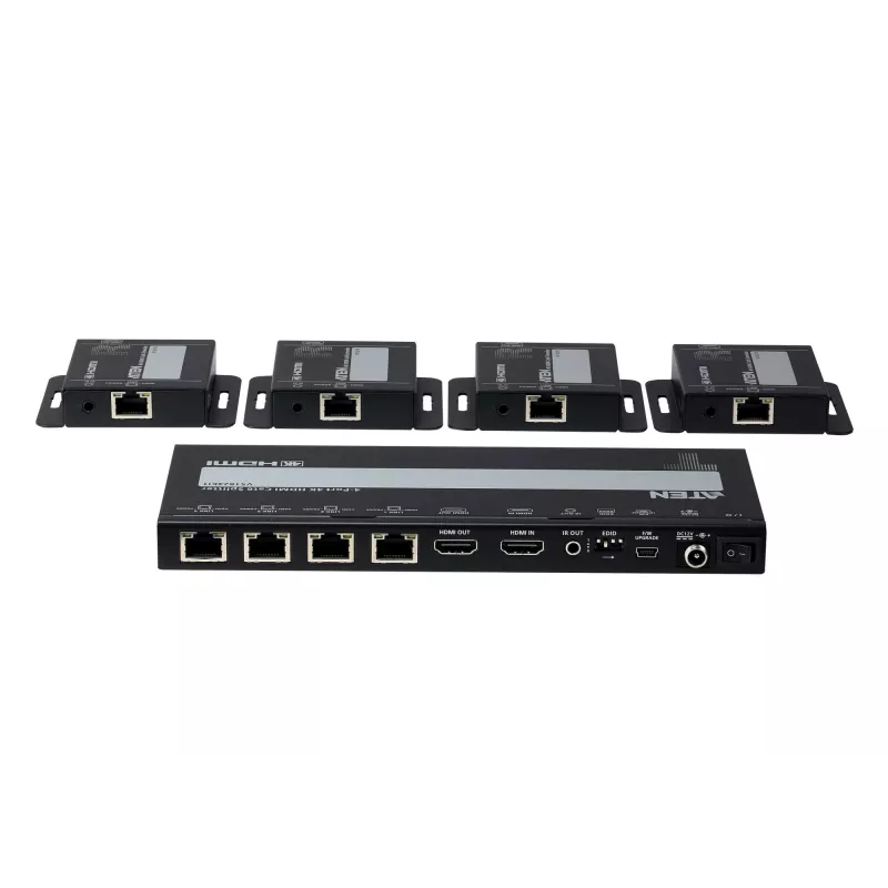 ATEN VS1824KIT 4 prievadų 4K HDMI Cat 6 skirstytuvas su 4 imtuvais
