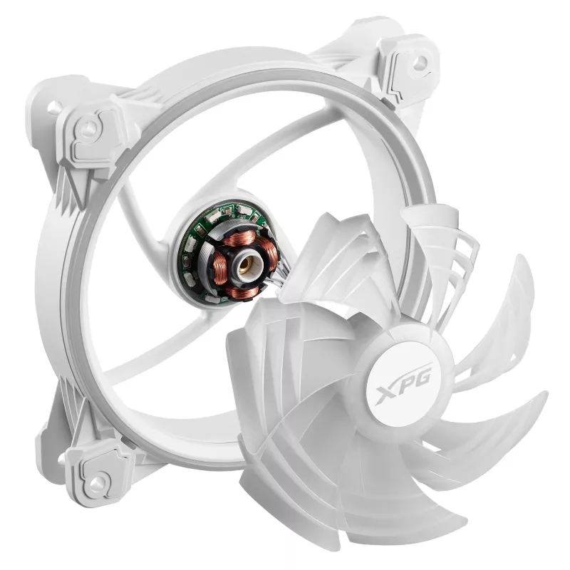 XPG HURRICANE 120 ARGB PWM Baltas ventiliatorius, 12 cm, 600-2000 RPM, baltas