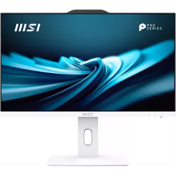 Viskas viename kompiuteris MSI Pro AP242P 14M-691EU — 23,8 colio FHD IPS, Intel Core i5-14400, 16 GB DDR5, 512 GB SSD, Windows 11 Pro, Wi‑Fi 6E, Baltas
