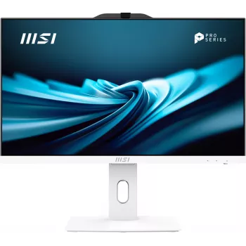 Viskas viename kompiuteris MSI Pro AP242P 14M-691EU — 23,8 colio FHD IPS, Intel Core i5-14400, 16 GB DDR5, 512 GB SSD, Windows 11 Pro, Wi‑Fi 6E, Baltas