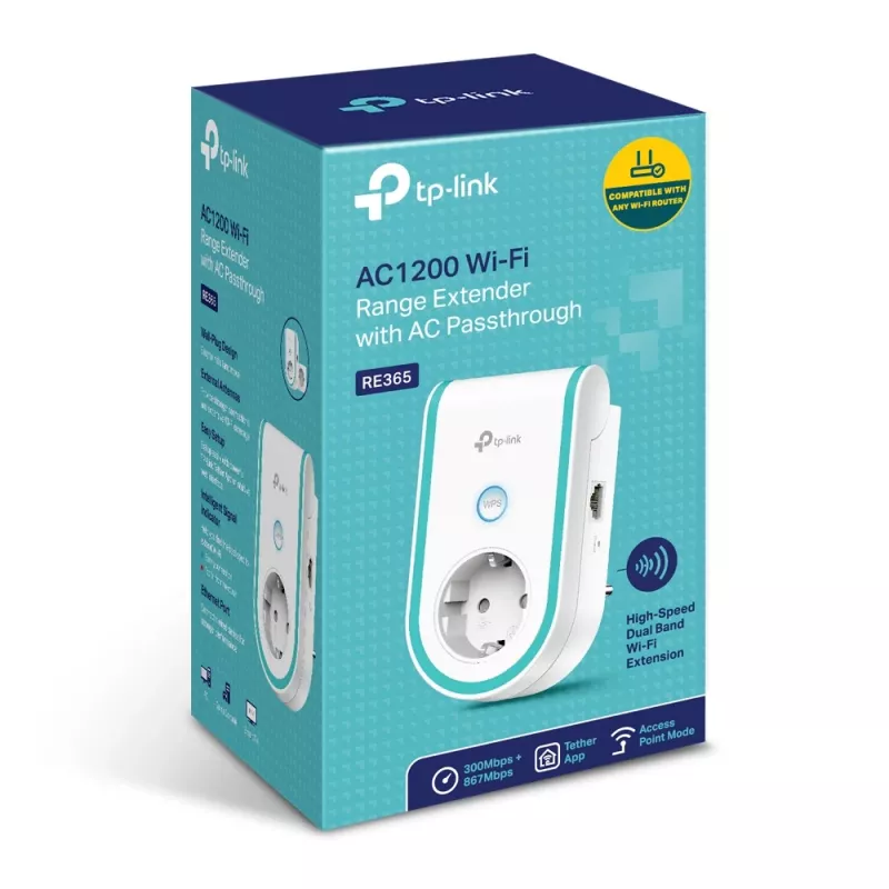 TP-Link RE365 belaidžio tinklo stiprintuvas, baltas, 10/100 Mbit/s