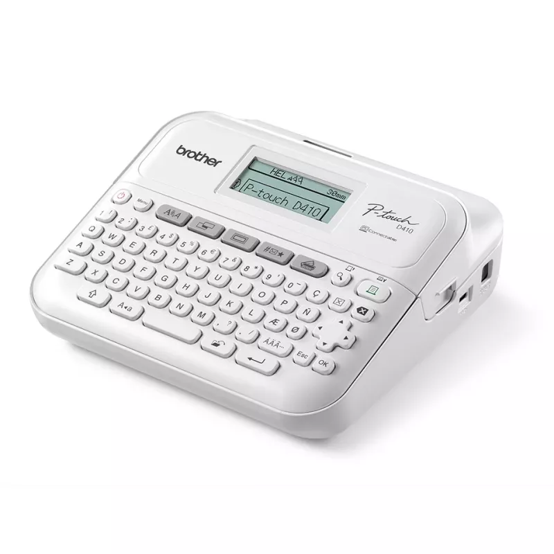 Etikečių spausdintuvas Brother PT-D410VP QWERTY ZINK (Zero-Ink) 180 x 180 DPI laidinis TZe baltas