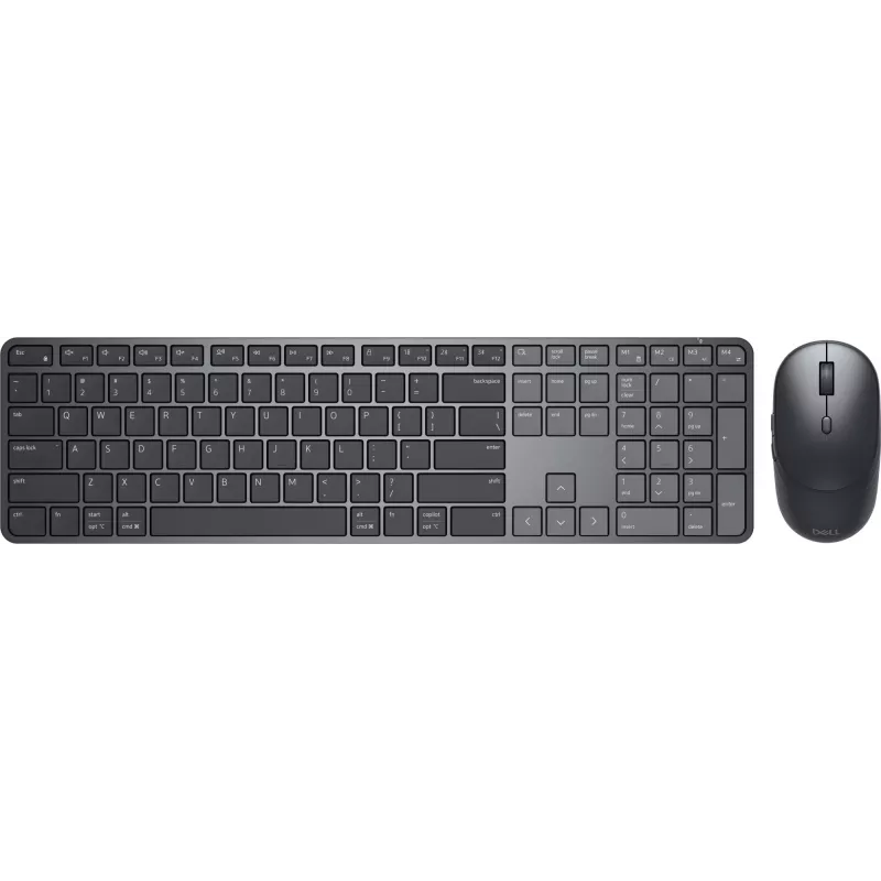 DELL Pro 7 Slim KM726 belaidė klaviatūra su pele, RF Wireless + Bluetooth, QWERTZ, juoda