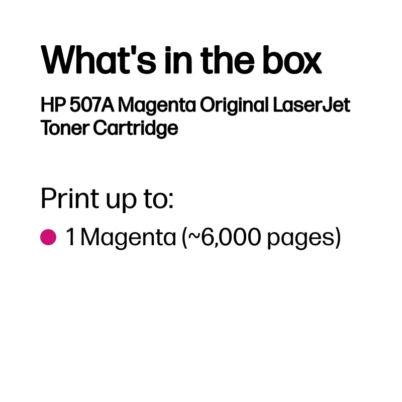 HP 507A rausvos spalvos originalus lazerinio spausdintuvo kasetė