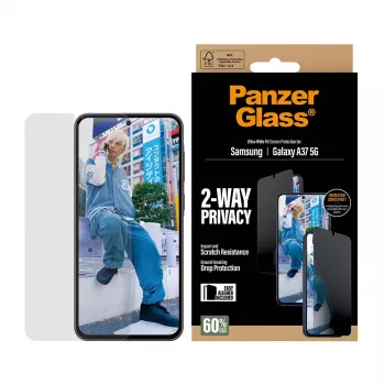 Apsauginis stiklas PanzerGlass Privacy Samsung Galaxy A37 Ultra-WideFit PG90806 su privatumo filtru