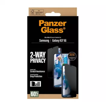 Apsauginis stiklas PanzerGlass Privacy Samsung Galaxy A37 Ultra-WideFit PG90806 su privatumo filtru