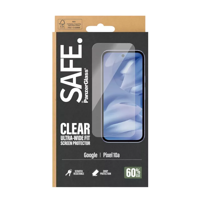 PanzerGlass SAFE.® ekrano apsauginis stiklas Google Pixel 10a 5G | Ultra-Wide Fit
