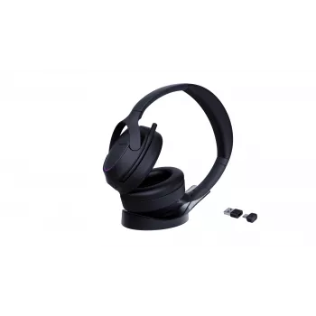Yealink BH78 belaidė ausinė su stovu – viena ausis, USB-C / USB-A, Bluetooth, įkrovimo stovas, juoda