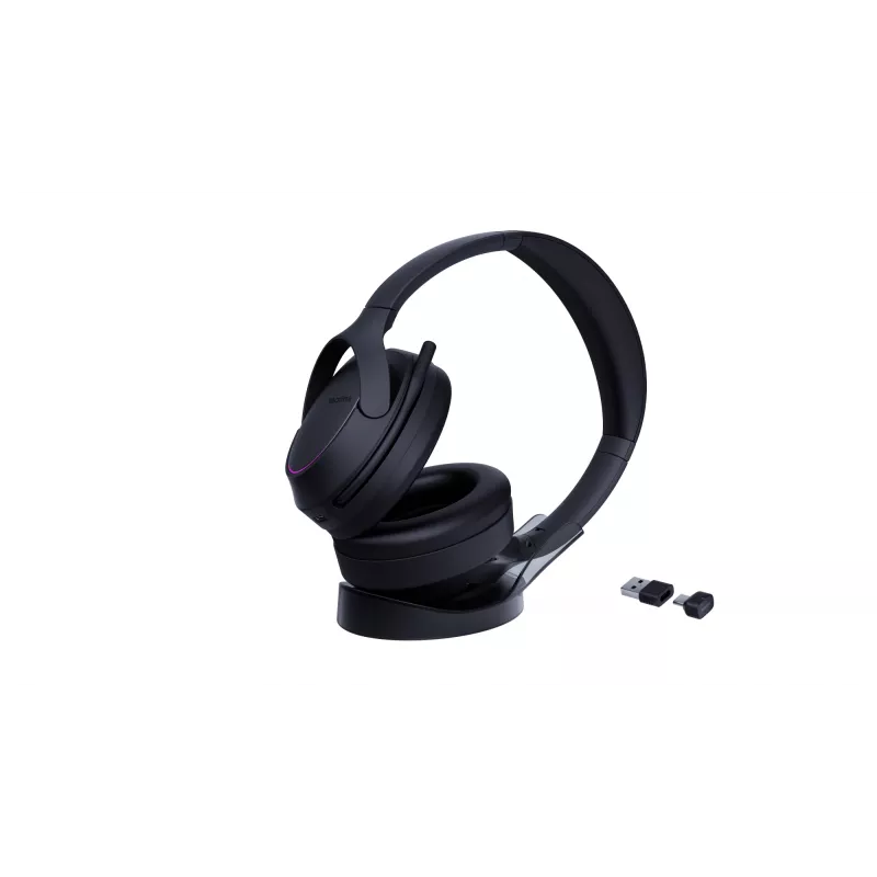Yealink BH78 belaidė ausinė su stovu – viena ausis, USB-C / USB-A, Bluetooth, įkrovimo stovas, juoda