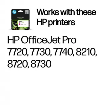 HP 953XL Didelės išeigos rausvos spalvos originali kasetė, rausva, 1 vnt., 1450 puslapių