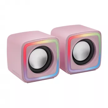 Mars Gaming MSCUBEP Pink kompaktiški RGB garsiakalbiai žaidimams 8W DSP garso procesorius