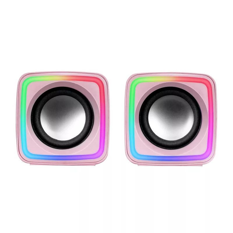 Mars Gaming MSCUBEP Pink kompaktiški RGB garsiakalbiai žaidimams 8W DSP garso procesorius