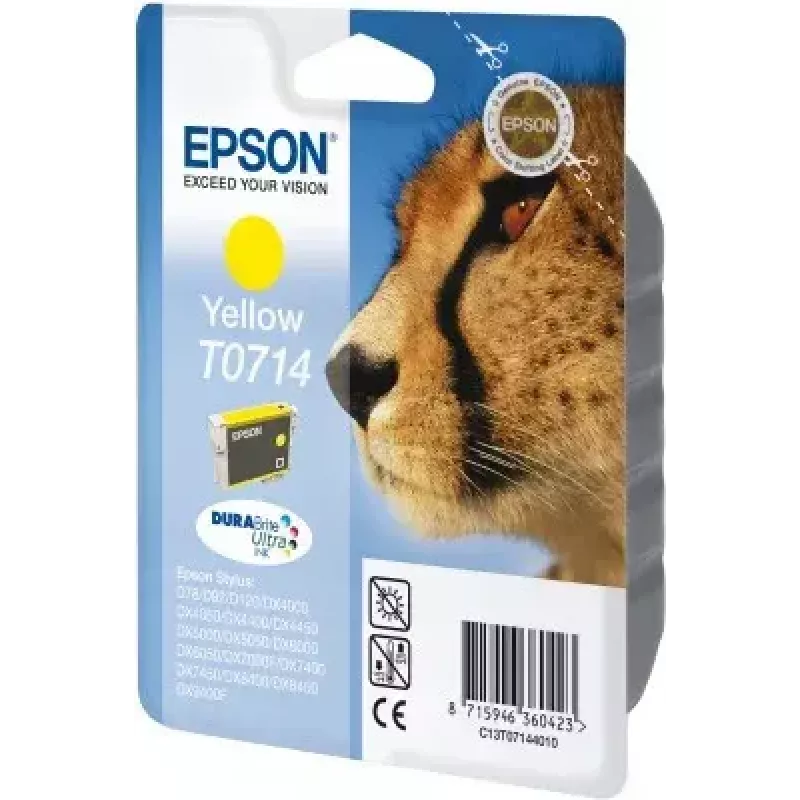 Epson Cheetah Singlepack Geltona T0714 DURABrite Ultra kasetė