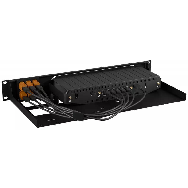 Rackmount.IT stovo laikiklis Cradlepoint E400 RM-CR-T5, metalinis tvirtinimo kronšteinas tinklo įrangai