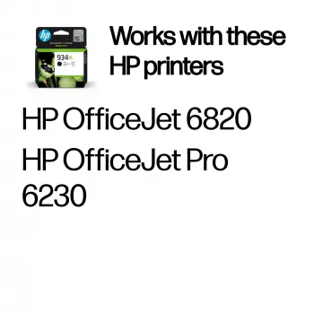 HP 934XL didelės talpos juoda originali kasetė, juoda, 1 vnt., 1000 puslapių