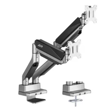 Universalus ergonomiškas dviejų monitorių stovas ant stalo, dujinis spyruoklinis 17-35 15kg, VESA 75x75 / 100x100, ER-446