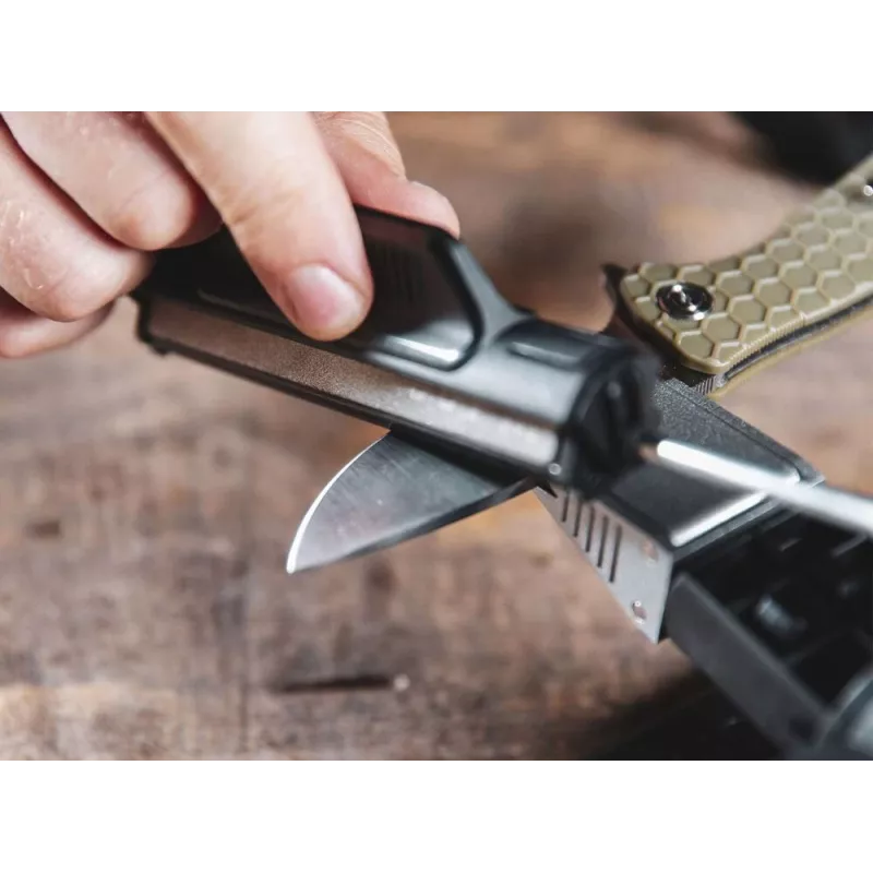 Rankinis peilių galąstuvas Work Sharp Precision Adjust Elite 09DX066 – reguliuojamas kampas, deimantiniai akmenys, odinis apdaila, nailoninis korpusas