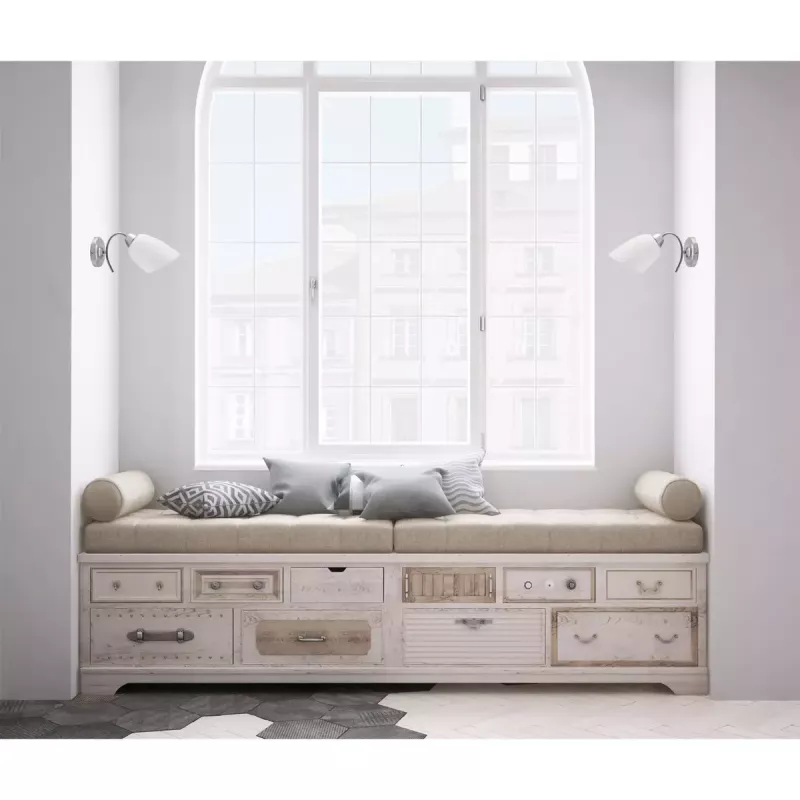 Sieninis šviestuvas ActiveJet NIKITA nikelio spalvos, apvalus metalinis gaubtas, E27, 1 šviesos šaltinis, IP20, 220–240 V, max 60 W
