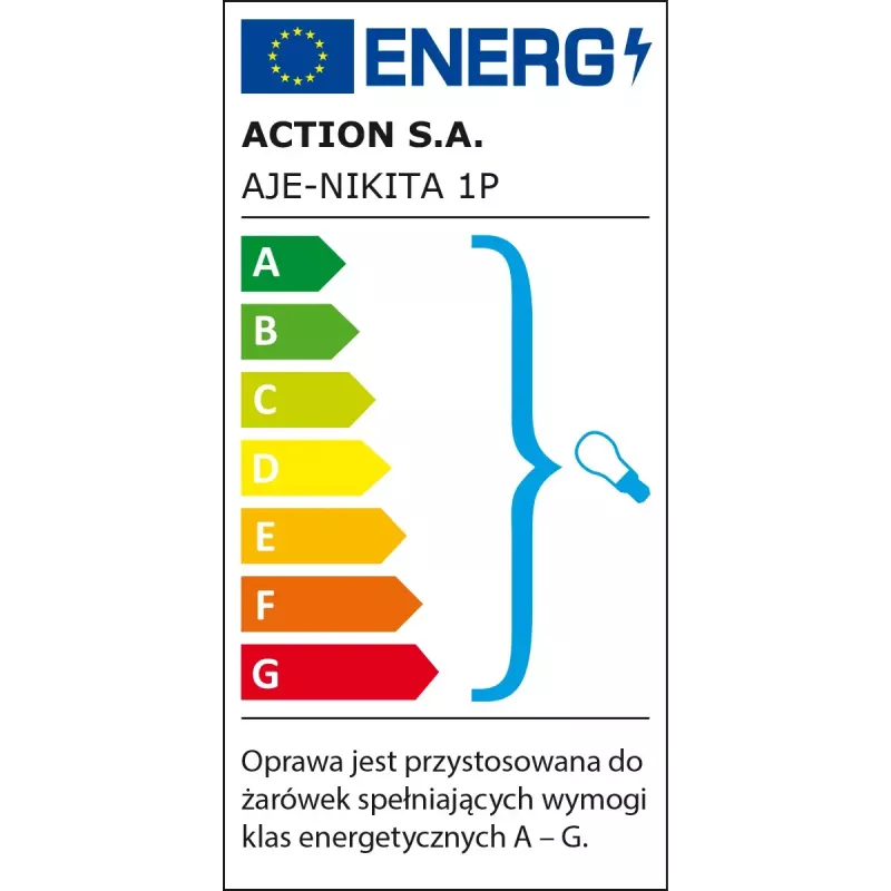 Sieninis šviestuvas ActiveJet NIKITA Patyna E27 vienam lemputės lizdui, metalinis korpusas, IP20, 220–240V, 60W, baltas stiklas