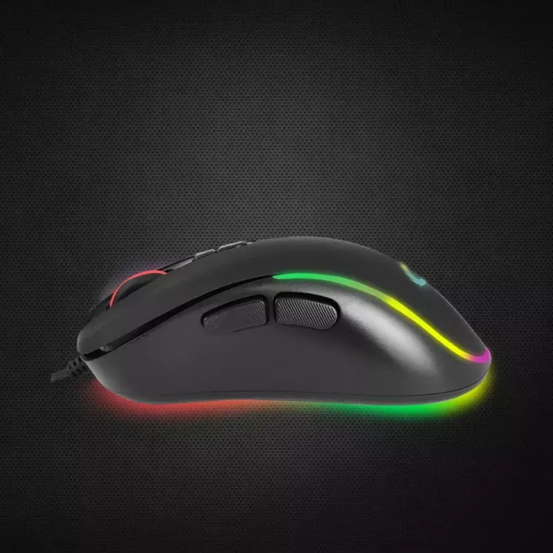 Žaidimų pelė ESPERANZA EGM303 USB Type-C, optinė 2400 DPI, 7 mygtukai, RGB, dešinei rankai, juoda