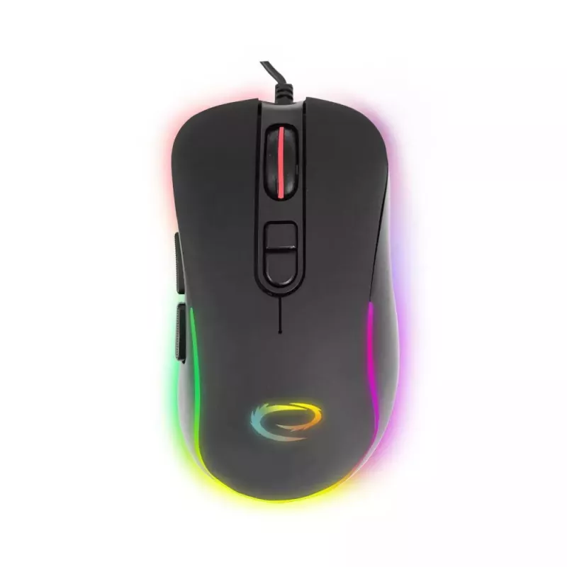 Žaidimų pelė ESPERANZA EGM303 USB Type-C, optinė 2400 DPI, 7 mygtukai, RGB, dešinei rankai, juoda