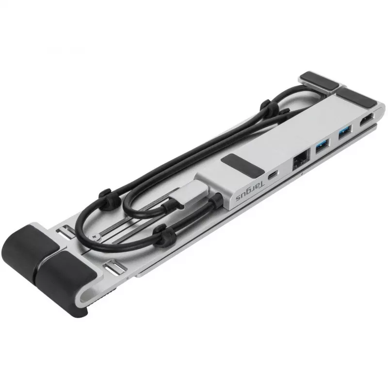 Nešiojamas stovas su integruotu dokstotės stoteliu + nešiojamojo kompiuterio laikiklis USB-C 3.2 Gen 1 Thunderbolt 3